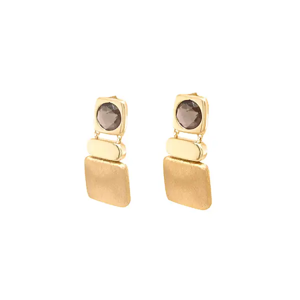 石英金吊坠耳环