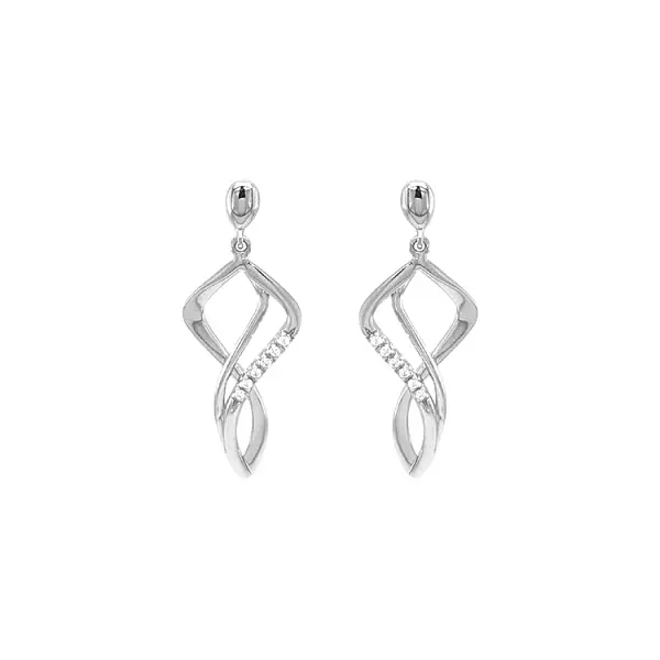 锆石金吊坠耳环