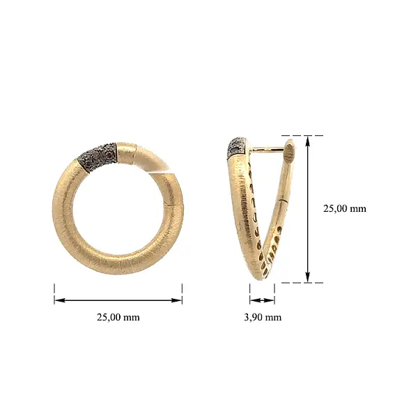 镶黑色宝石的金耳环