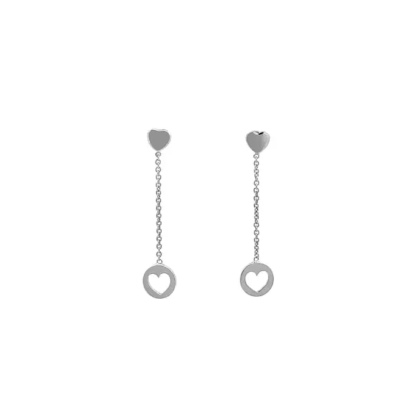 金色心形悬挂耳环