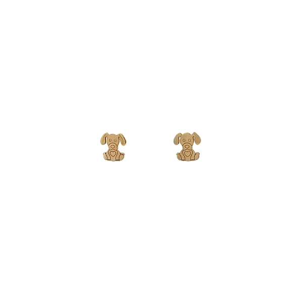 金色 Peck 耳环 Dog
