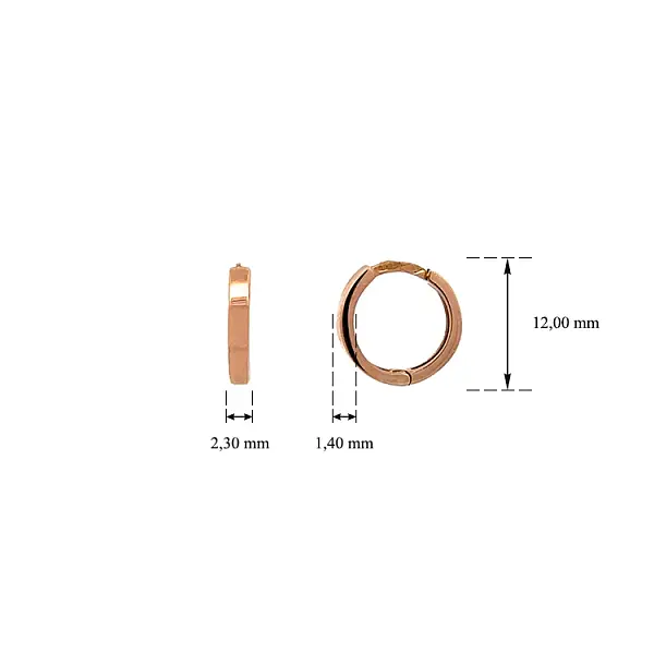 玫瑰金圆形耳环