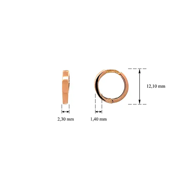 玫瑰金圆形耳环