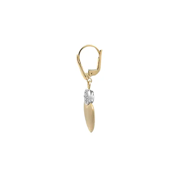 锆石心形金耳环