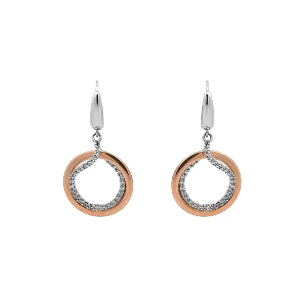 锆石金吊坠耳环