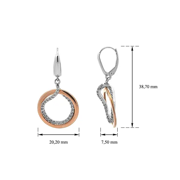 锆石金吊坠耳环