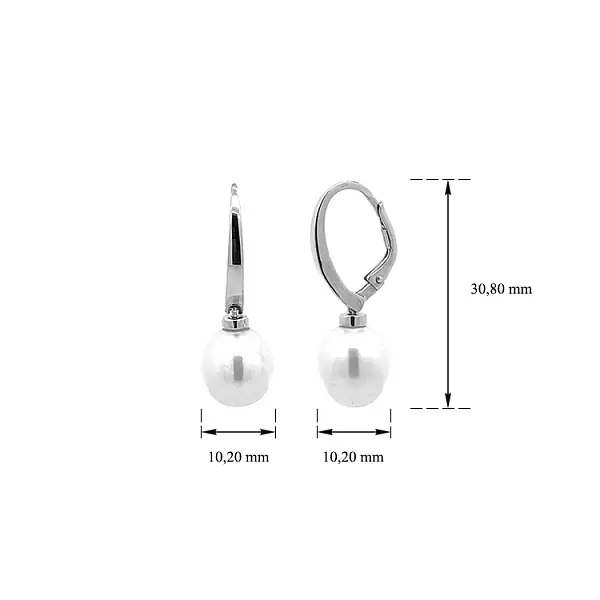 金色珍珠吊坠耳环