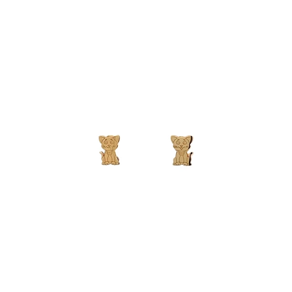 小猫金佩克耳环