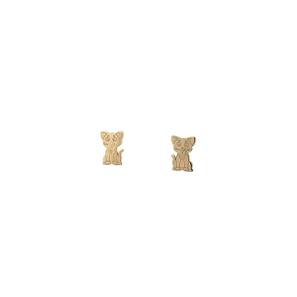 小猫金佩克耳环