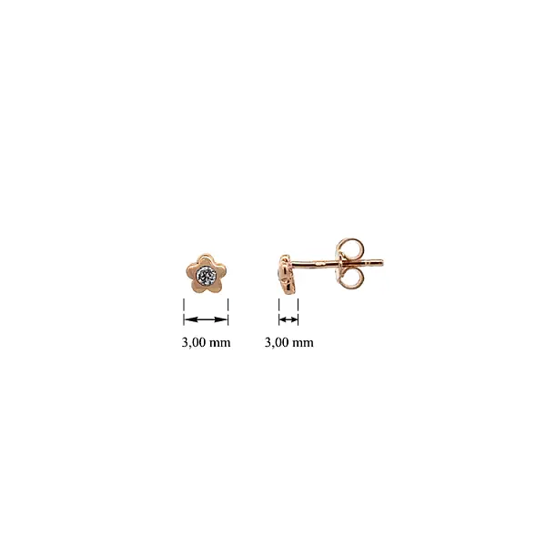 锆石花朵金耳环