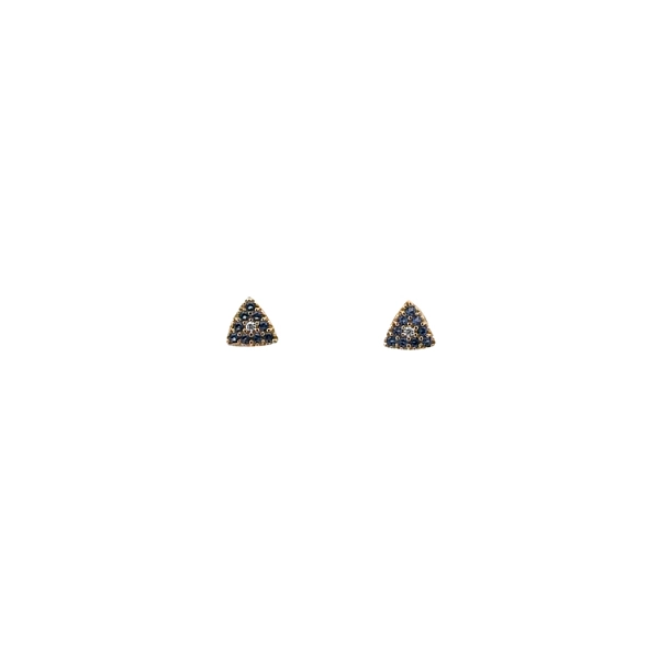 镶蓝色宝石的黄金山羊耳环
