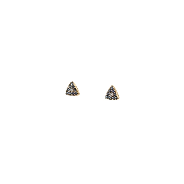 镶蓝色宝石的黄金山羊耳环