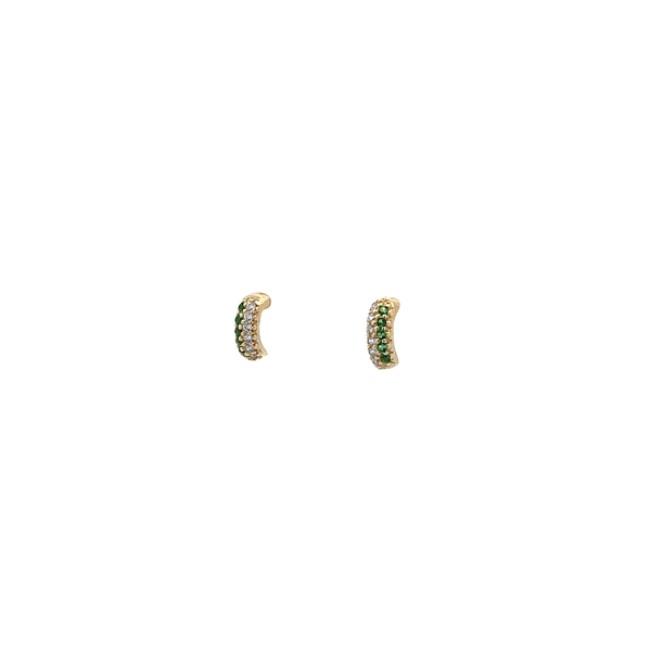 镶彩色宝石的黄金山羊耳环
