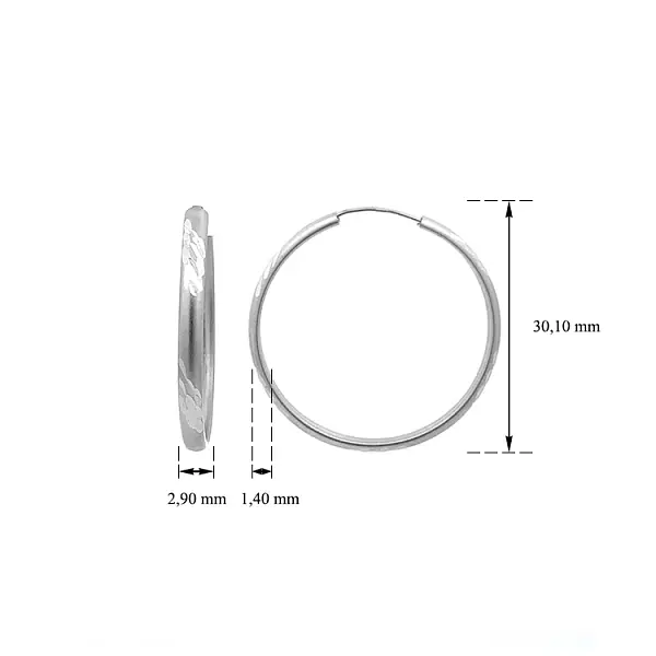 女士白金圆形耳环