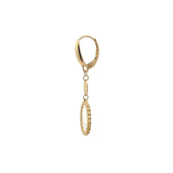 金色珍珠吊坠耳环