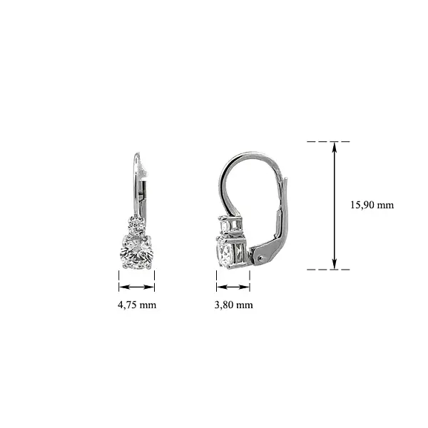 白金锆石耳环
