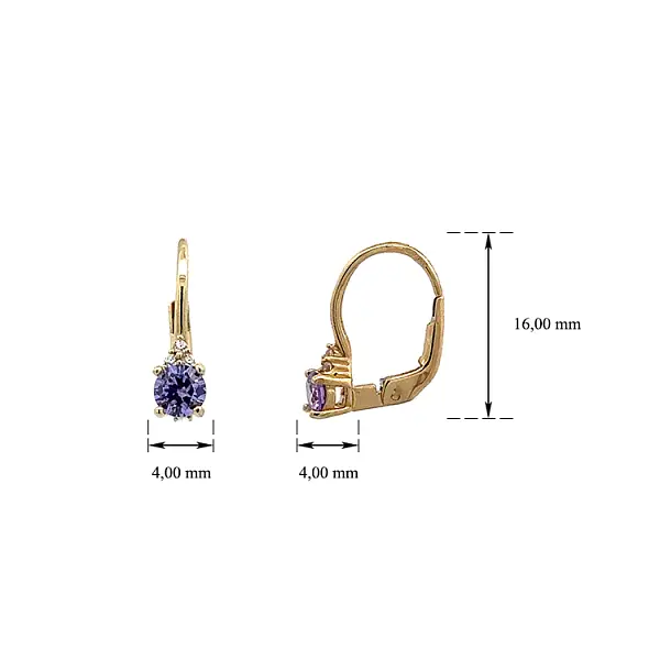紫水晶金耳环