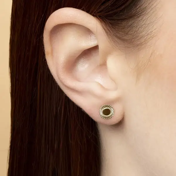 金色 Peck 耳环