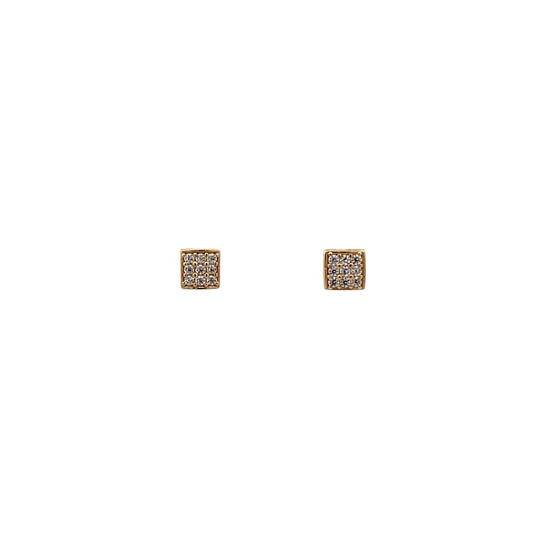 镶锆石的黄金山羊耳环