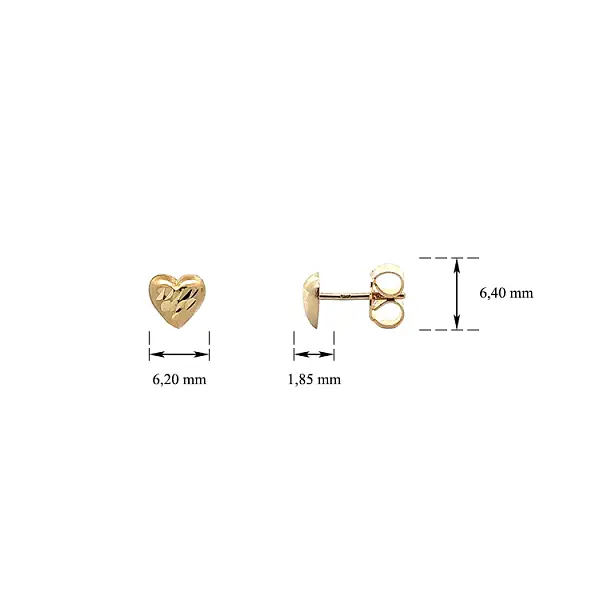 心形金佩奇耳环