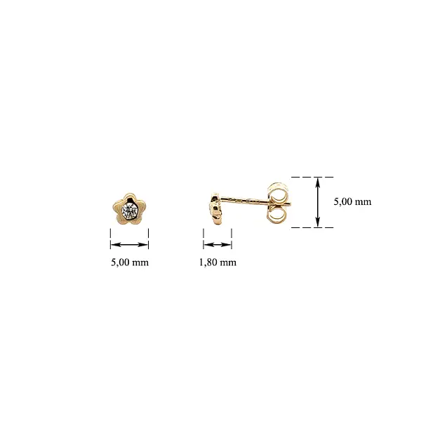 镶锆石的黄金山羊耳环