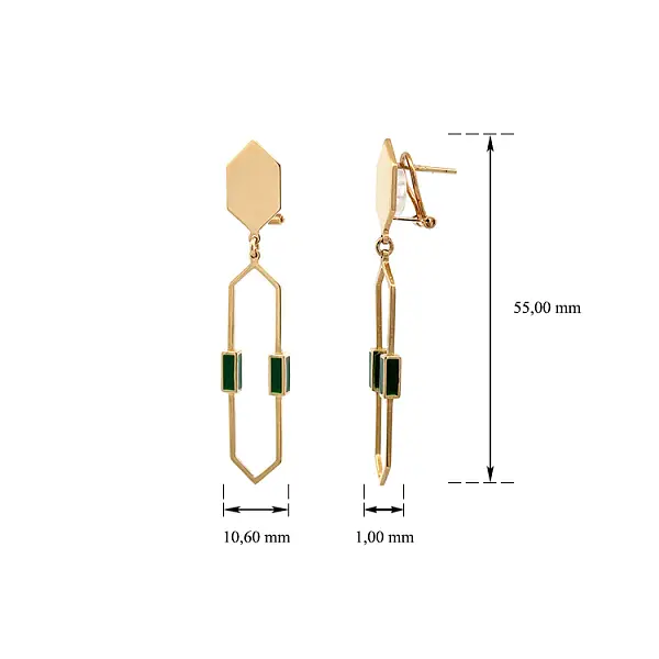 珐琅金独特耳环
