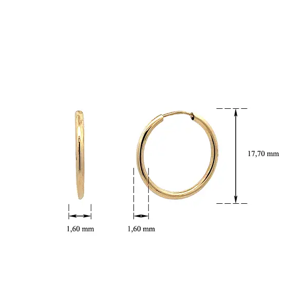 经典黄金圆形耳环