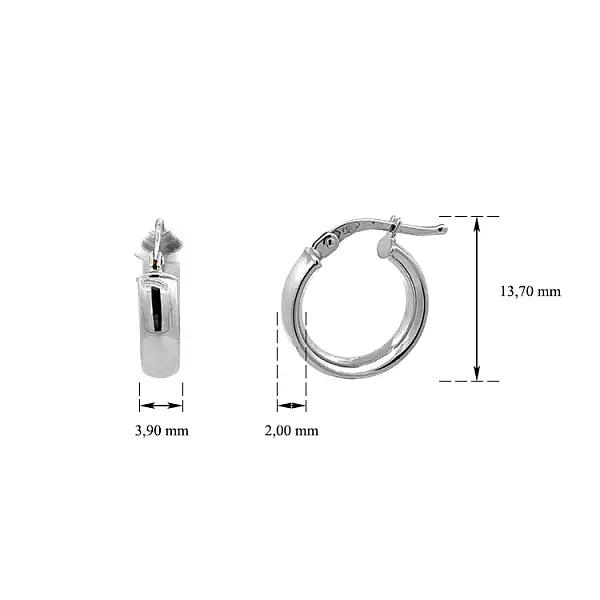 表面光滑的白金圆形耳环