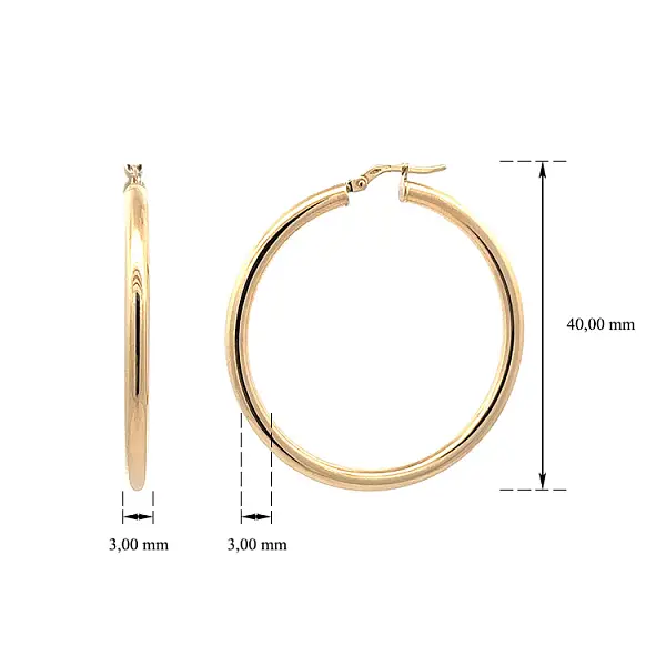 典雅黄金圆形耳环