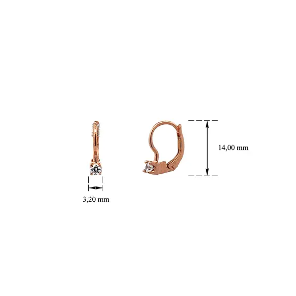 玫瑰金锆石耳环