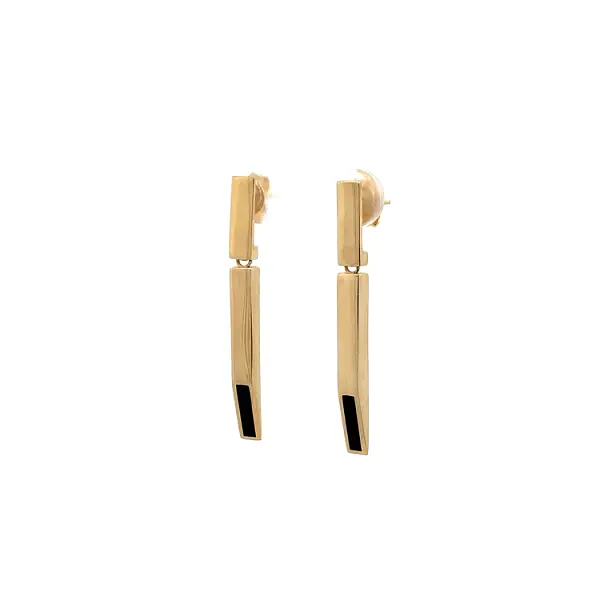 珐琅金吊坠耳环