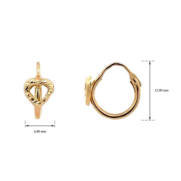 心形金色圆形耳环