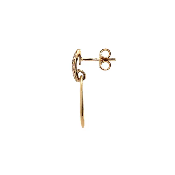 锆石金吊坠耳环