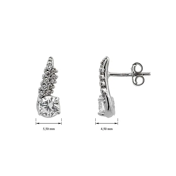 白金锆石耳环