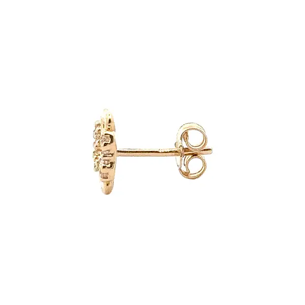 金色 Pecek 耳环四叶草镶锆石