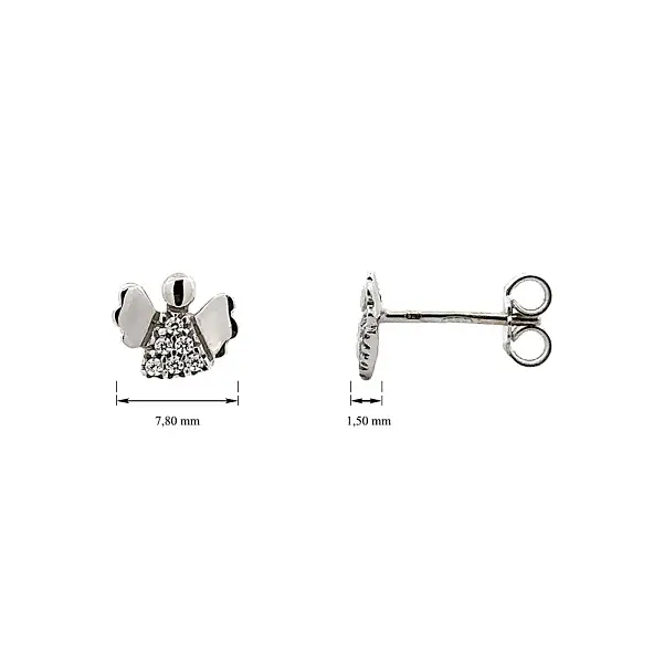 白金锆石天使耳环