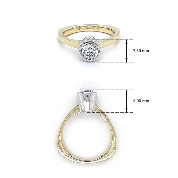 锆石金订婚戒指