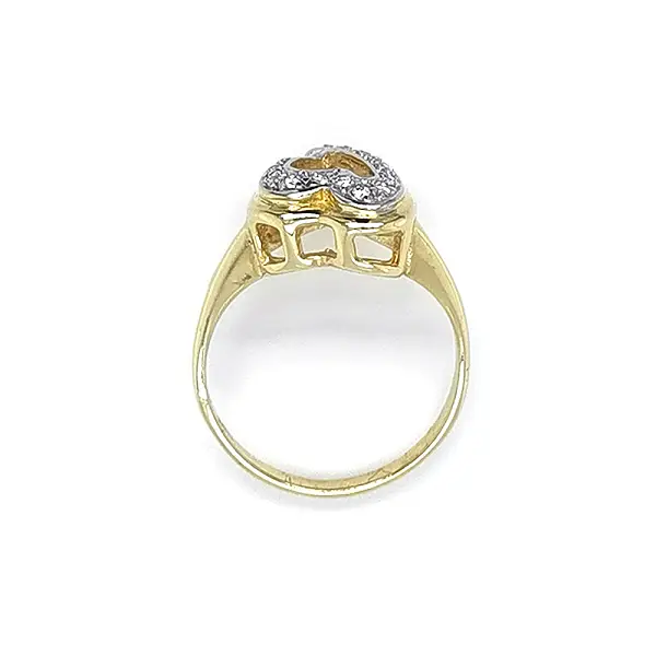 锆石心形金戒指