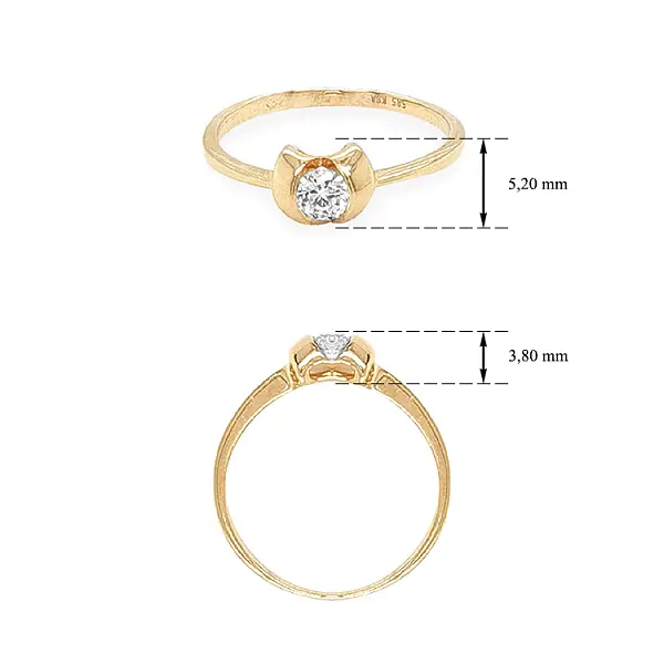 锆石金订婚戒指