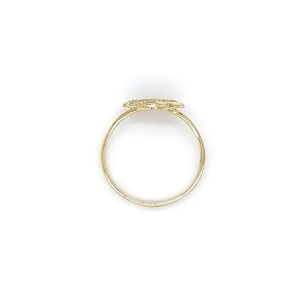 镶锆石的 Hello Kitty 金戒指