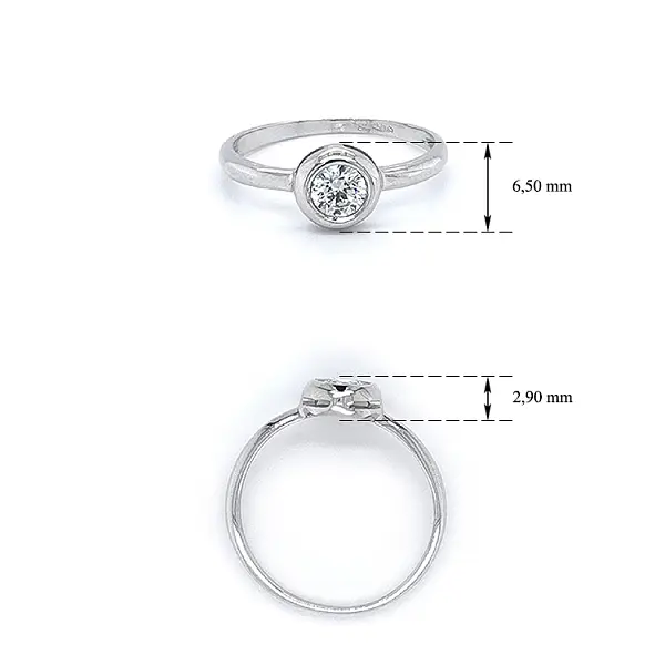 白金锆石订婚戒指