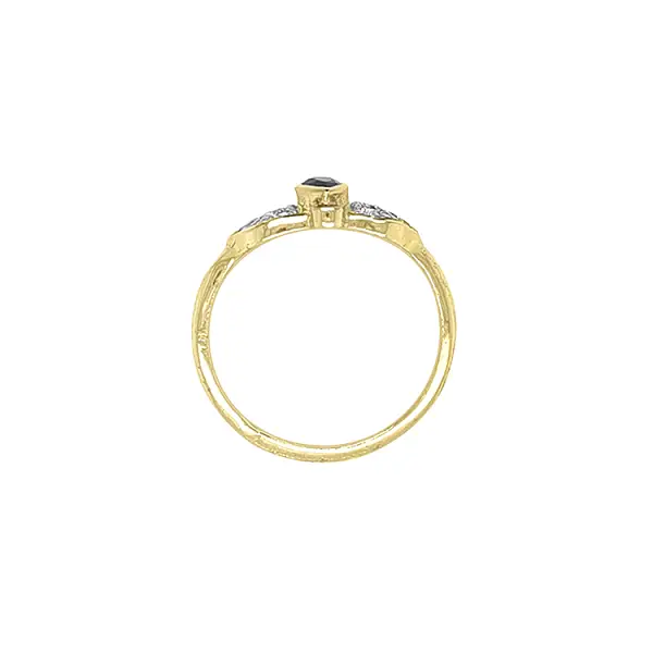 镶彩色锆石金戒指