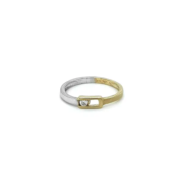 组合金镶锆石戒指