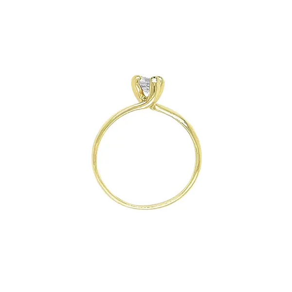 锆石金订婚戒指