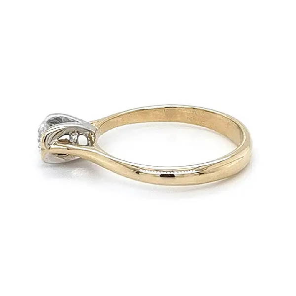 组合金镶锆石订婚戒指