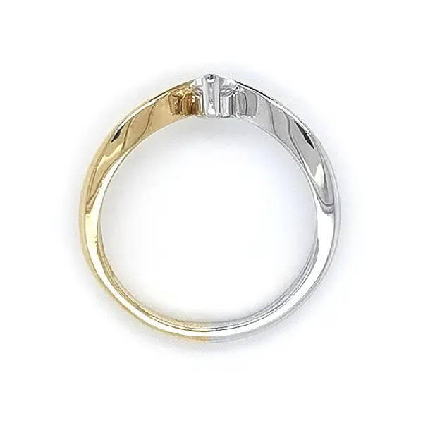 组合金镶锆石订婚戒指