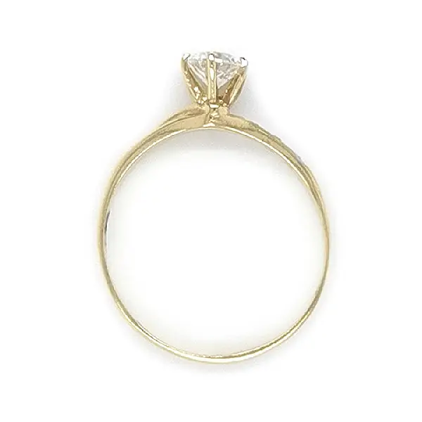 组合金镶锆石订婚戒指