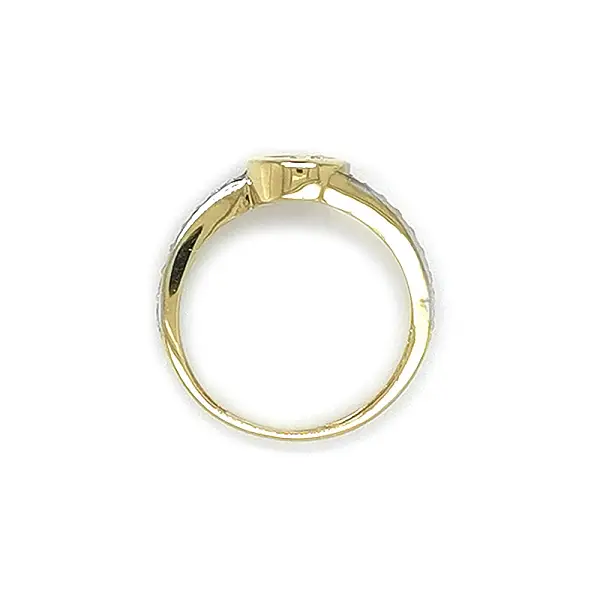 锆石黄金订婚戒指