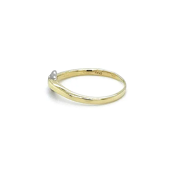 组合金镶锆石订婚戒指