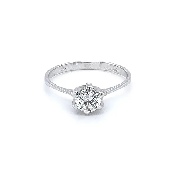 白金锆石订婚戒指